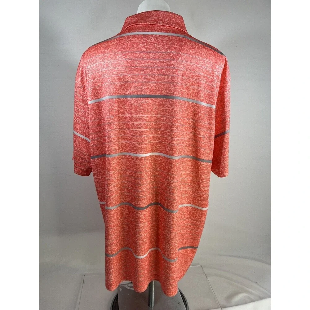 PGA Tour Polo Shirt Mens 2XL Striped Golfcore Casual Performance Athletic